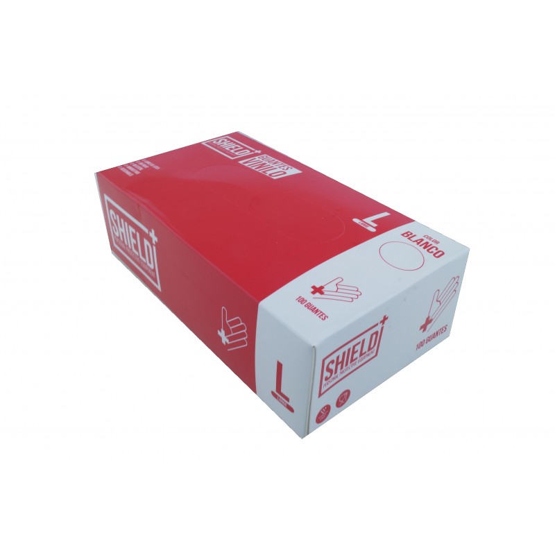 Guantes de vinilo - blanco - talla L - 100 guantes